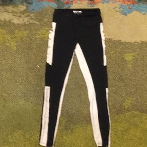 Forever 21 black and pink slashed leggings